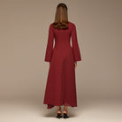 Crepe Maxi Dress with Side Pleated Panel - shopaleena