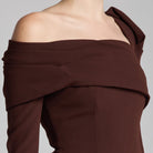 Crepe Off Shoulder Draped Maxi Dress - shopaleena