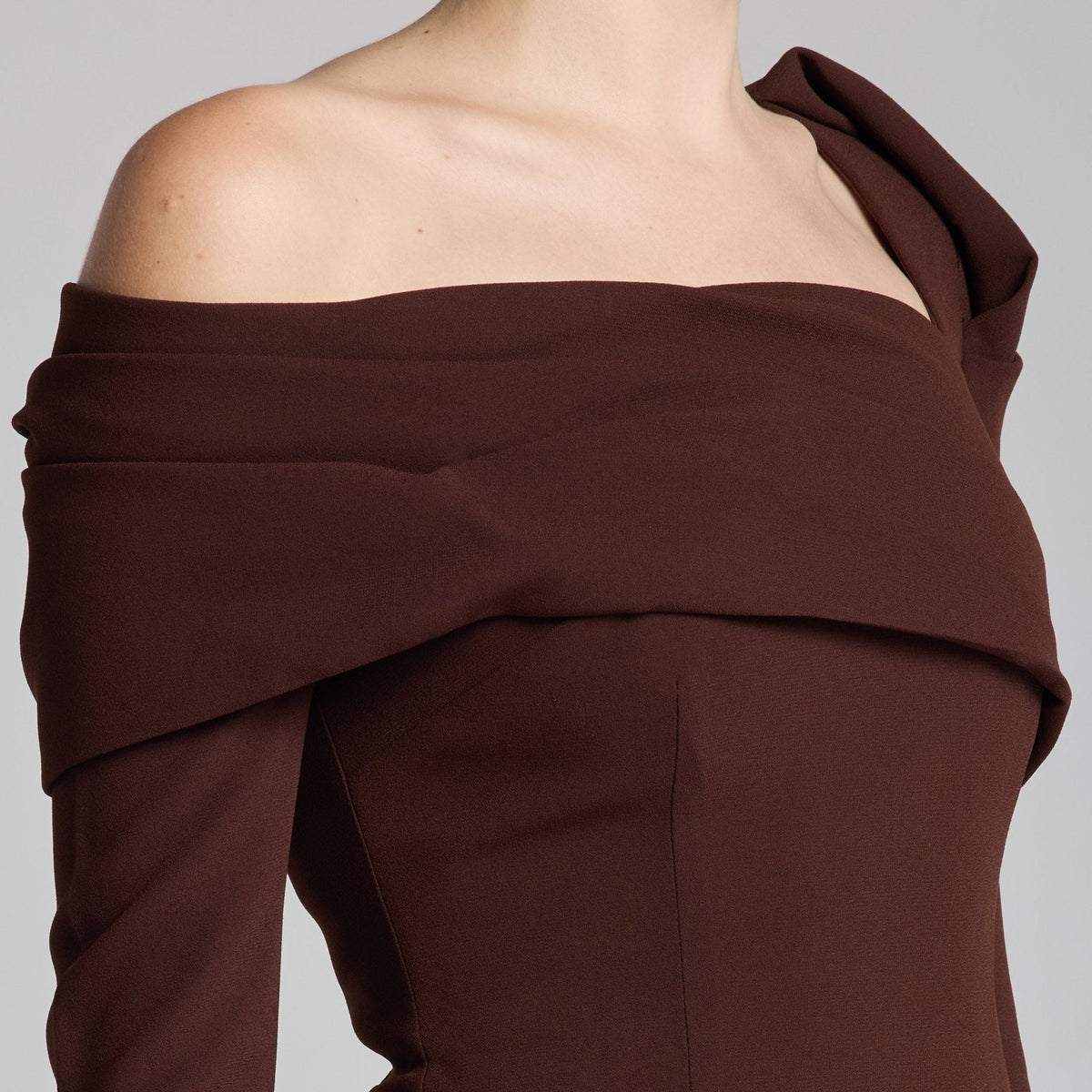 Crepe Off Shoulder Draped Maxi Dress - shopaleena