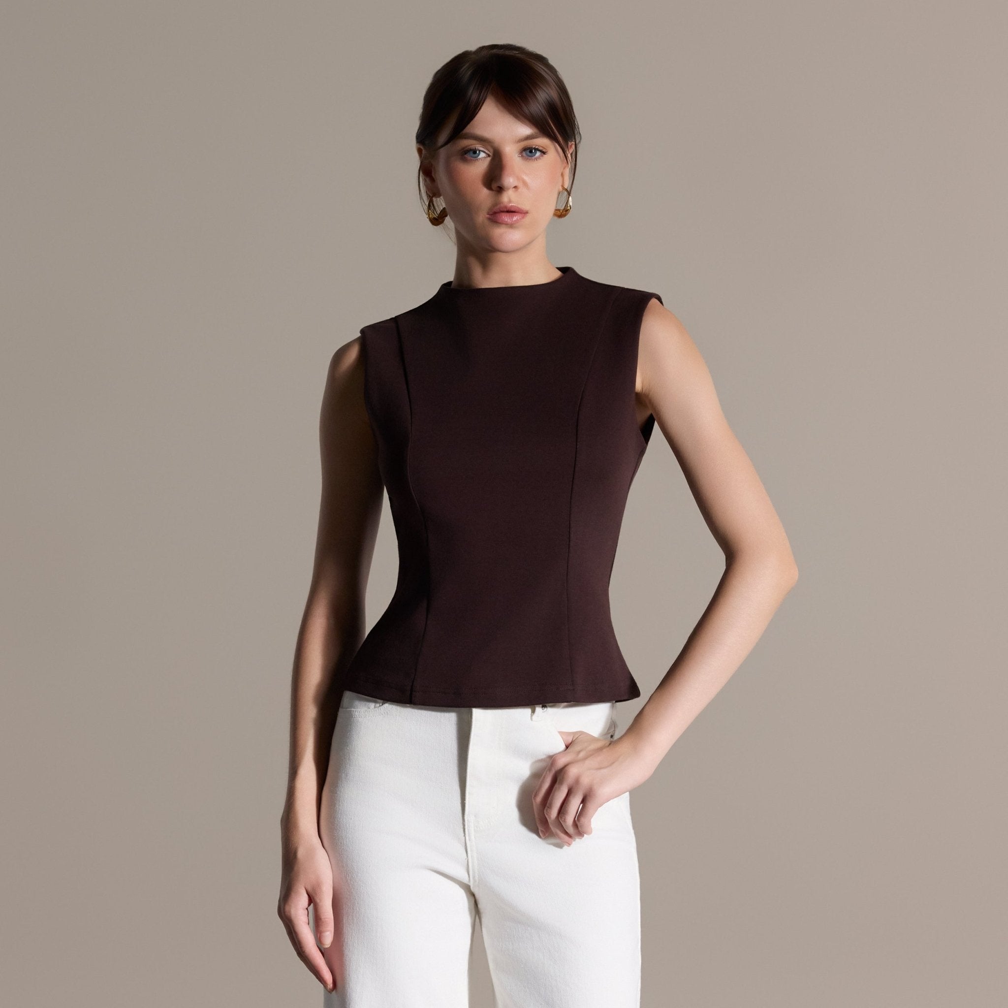 Crew Neck Cotton Top - shopaleena