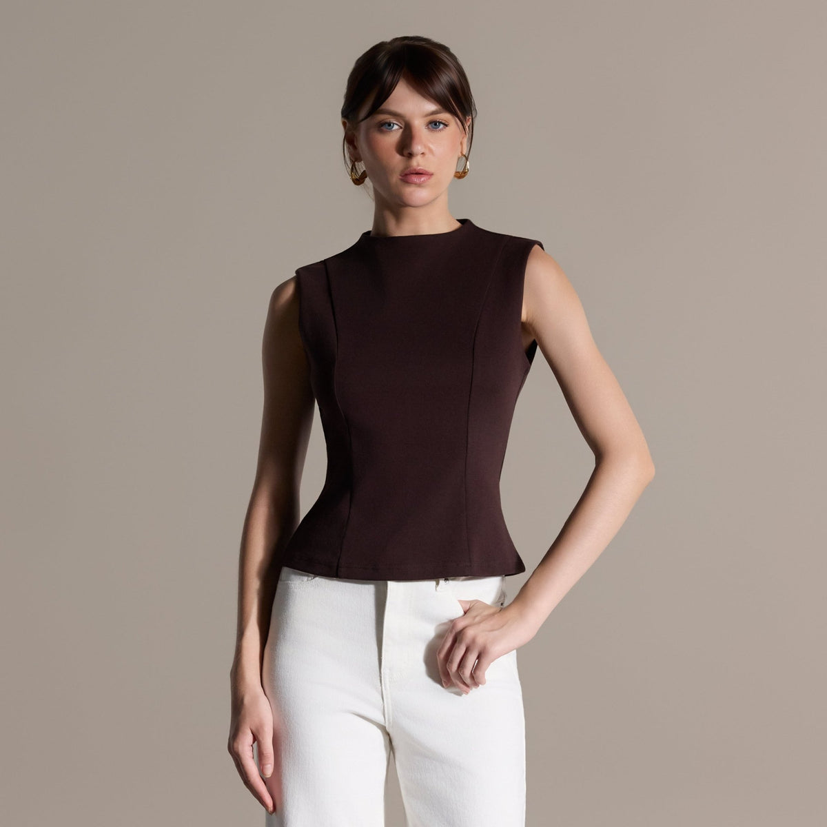 Crew Neck Cotton Top - shopaleena