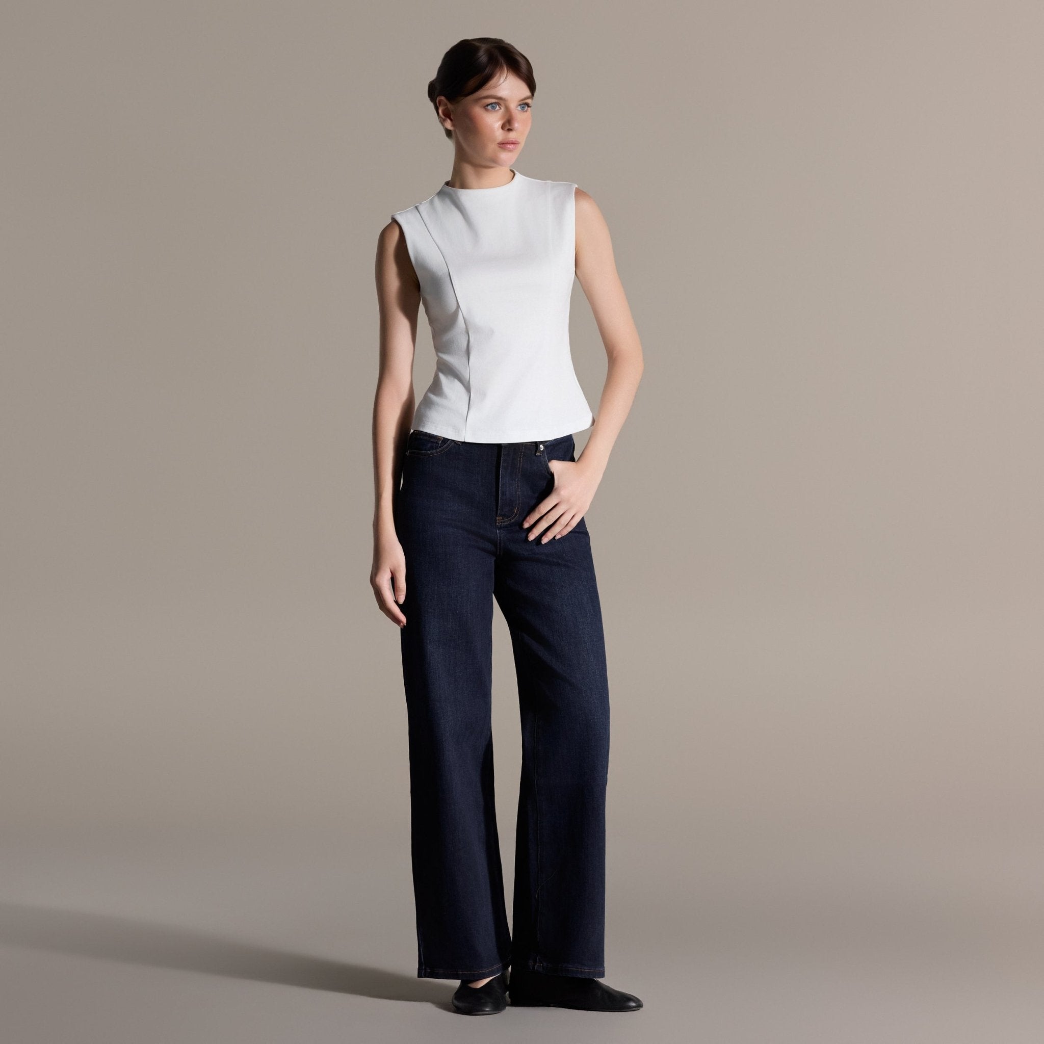 Crew Neck Cotton Top - shopaleena