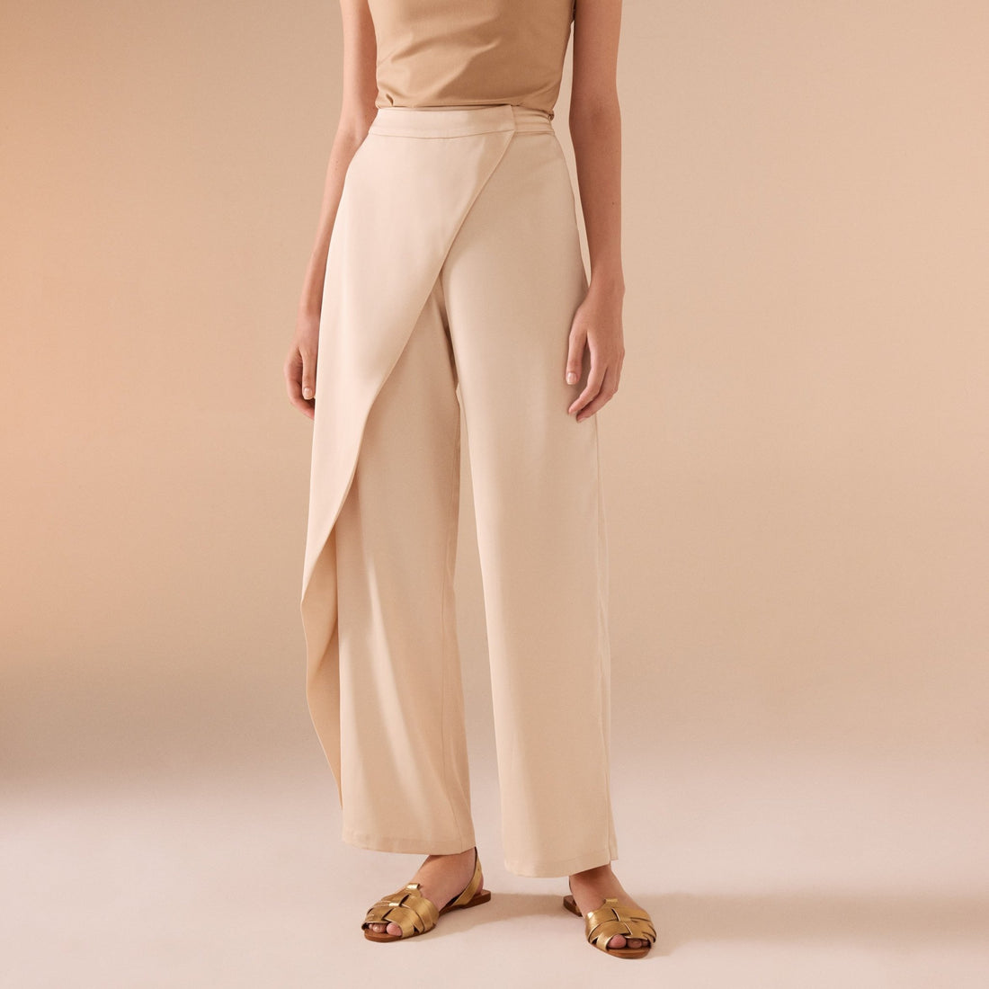 Crossed Hip Wide Leg Pant - shopaleena