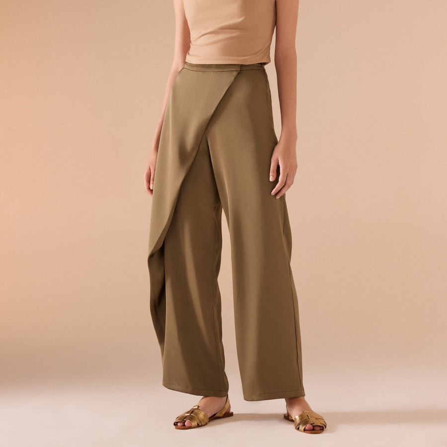 Crossed Hip Wide Leg Pant - shopaleena