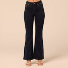 Dark Blue Flare Jeans - shopaleena