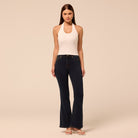Dark Blue Flare Jeans - shopaleena