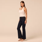 Dark Blue Flare Jeans - shopaleena
