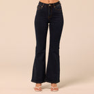Dark Blue Flare Jeans - shopaleena
