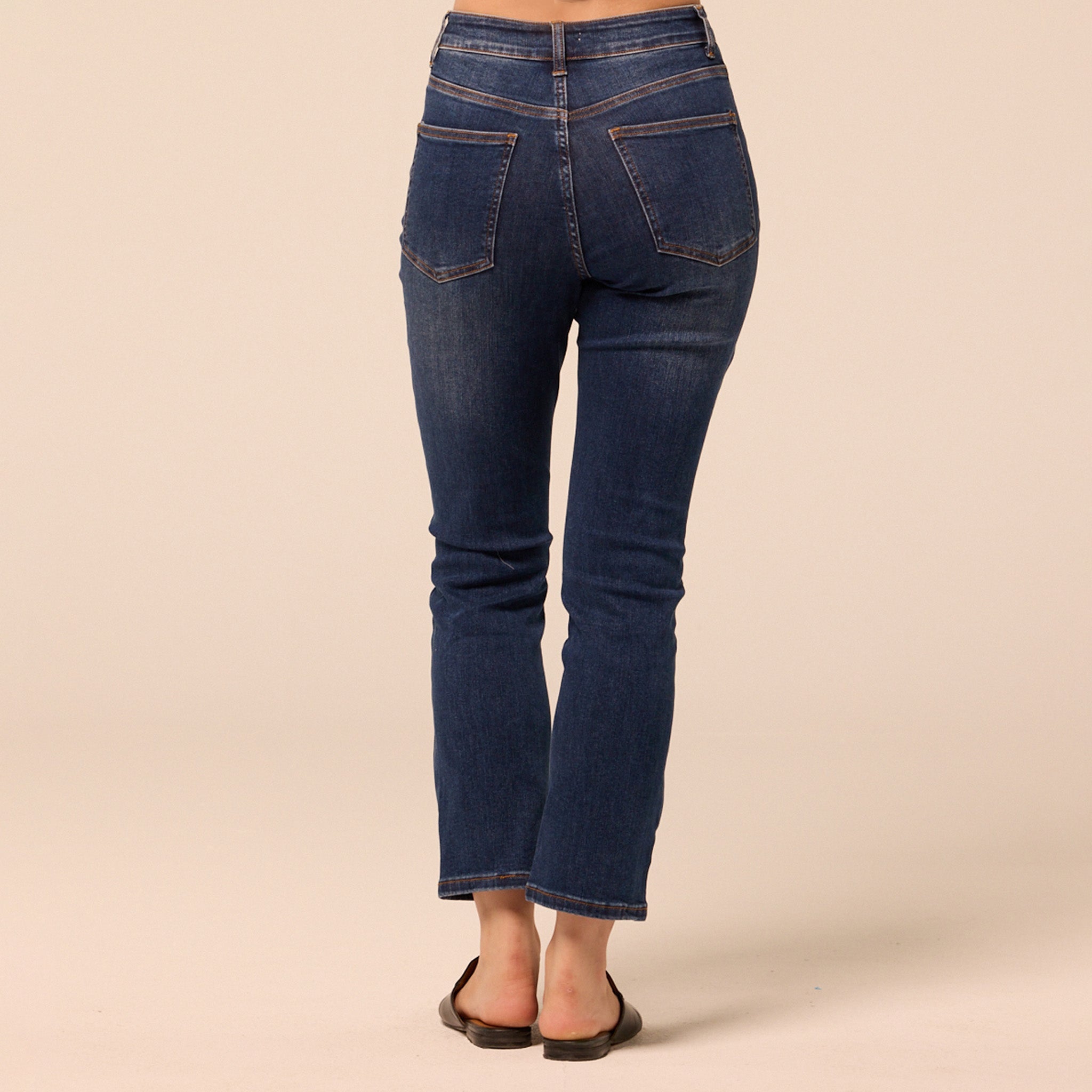 Dark Blue Straight Leg Jeans - shopaleena