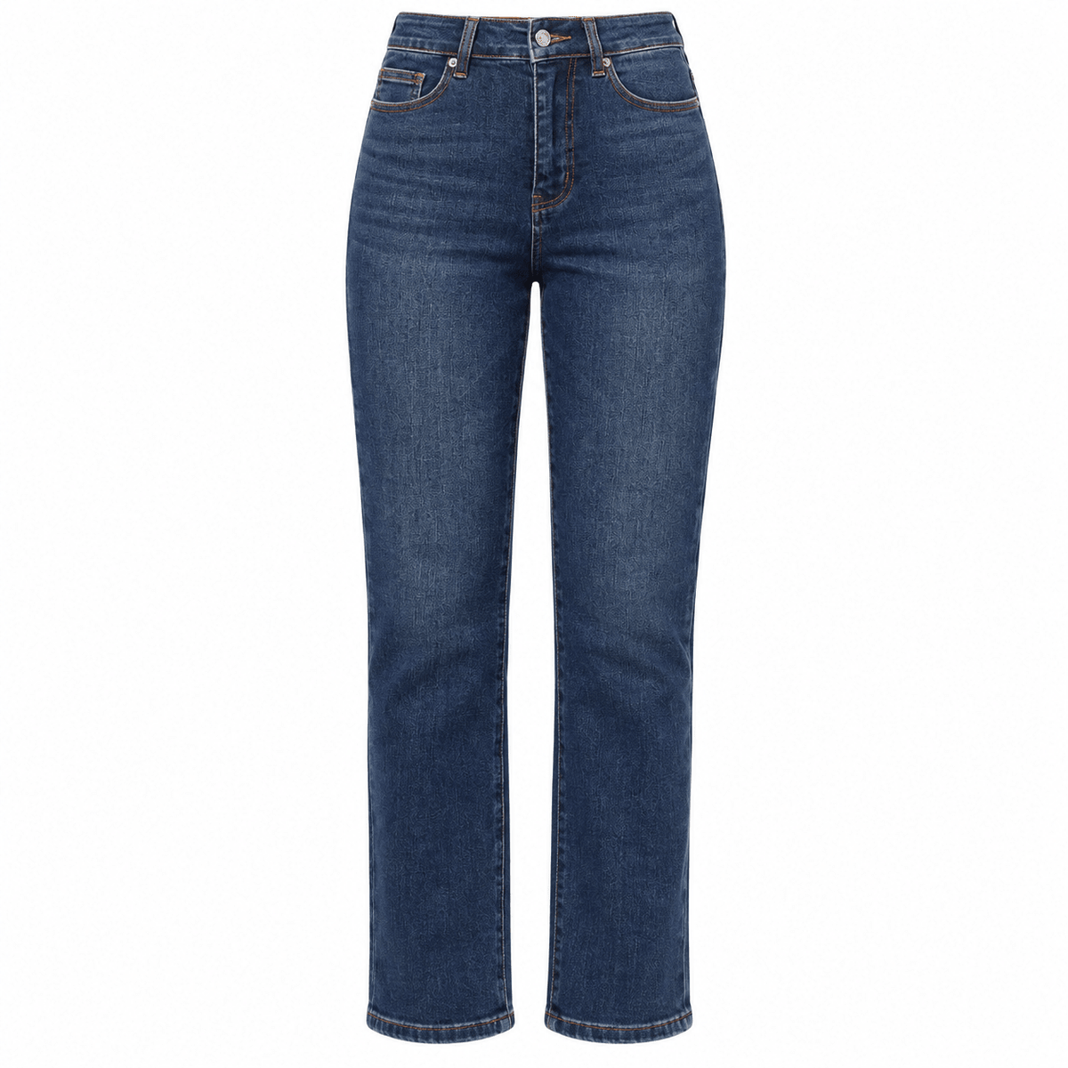 Dark Blue Straight Leg Jeans - shopaleena