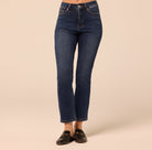 Dark Blue Straight Leg Jeans - shopaleena