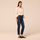 Dark Blue Straight Leg Jeans - shopaleena