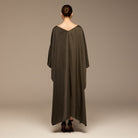 Dark Brown Satin Flowy Maxi Dress - shopaleena