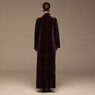 Dark Purple Velvet Long - Sleeve Maxi Dress - shopaleena