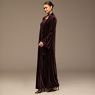 Dark Purple Velvet Long - Sleeve Maxi Dress - shopaleena