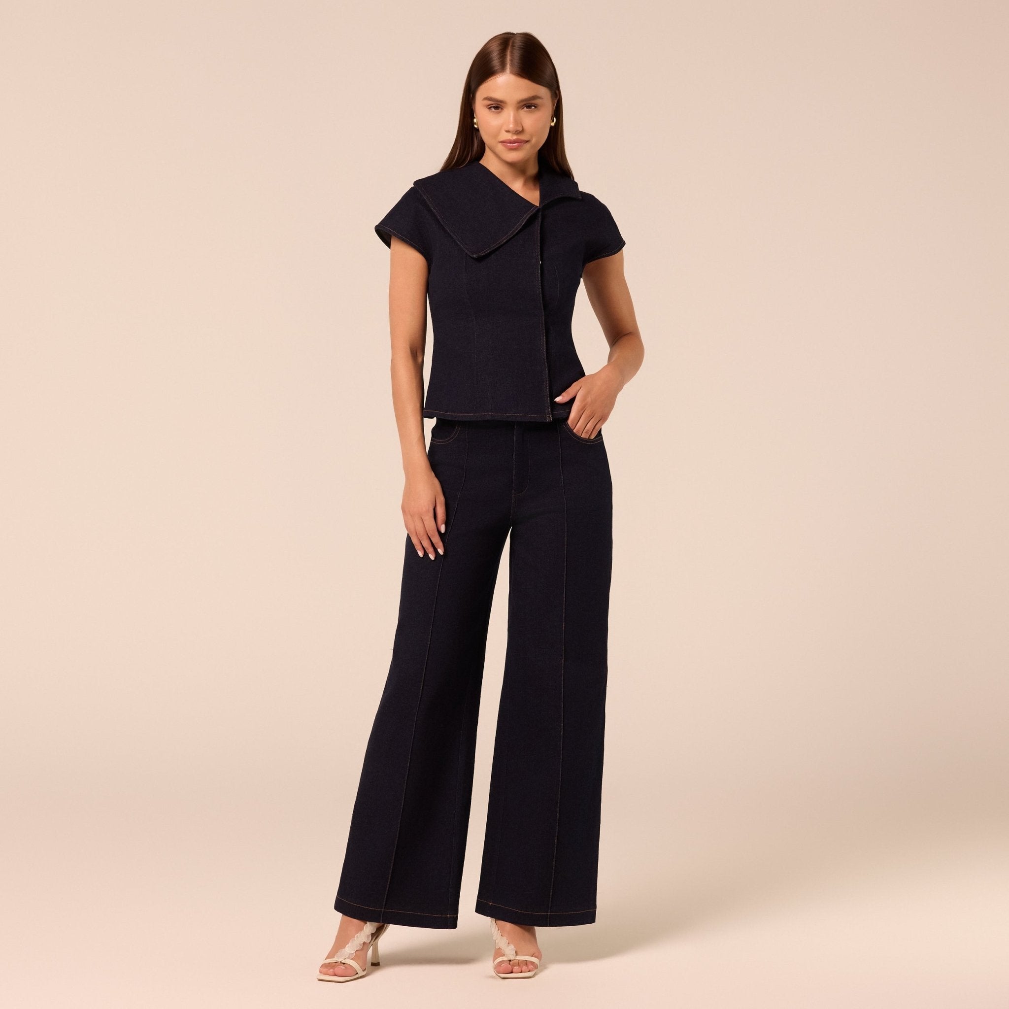 Dark Wash High Waist Denim Pants - shopaleena