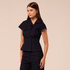 Defined-Waist Denim Shirt - shopaleena
