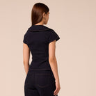 Defined-Waist Denim Shirt - shopaleena