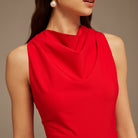 Drape Halter Neck Maxi Dress - shopaleena