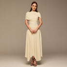 Dropped Waist Crepe Dress - shopaleena