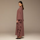 Dusty Pink Layered Cape Kaftan - shopaleena
