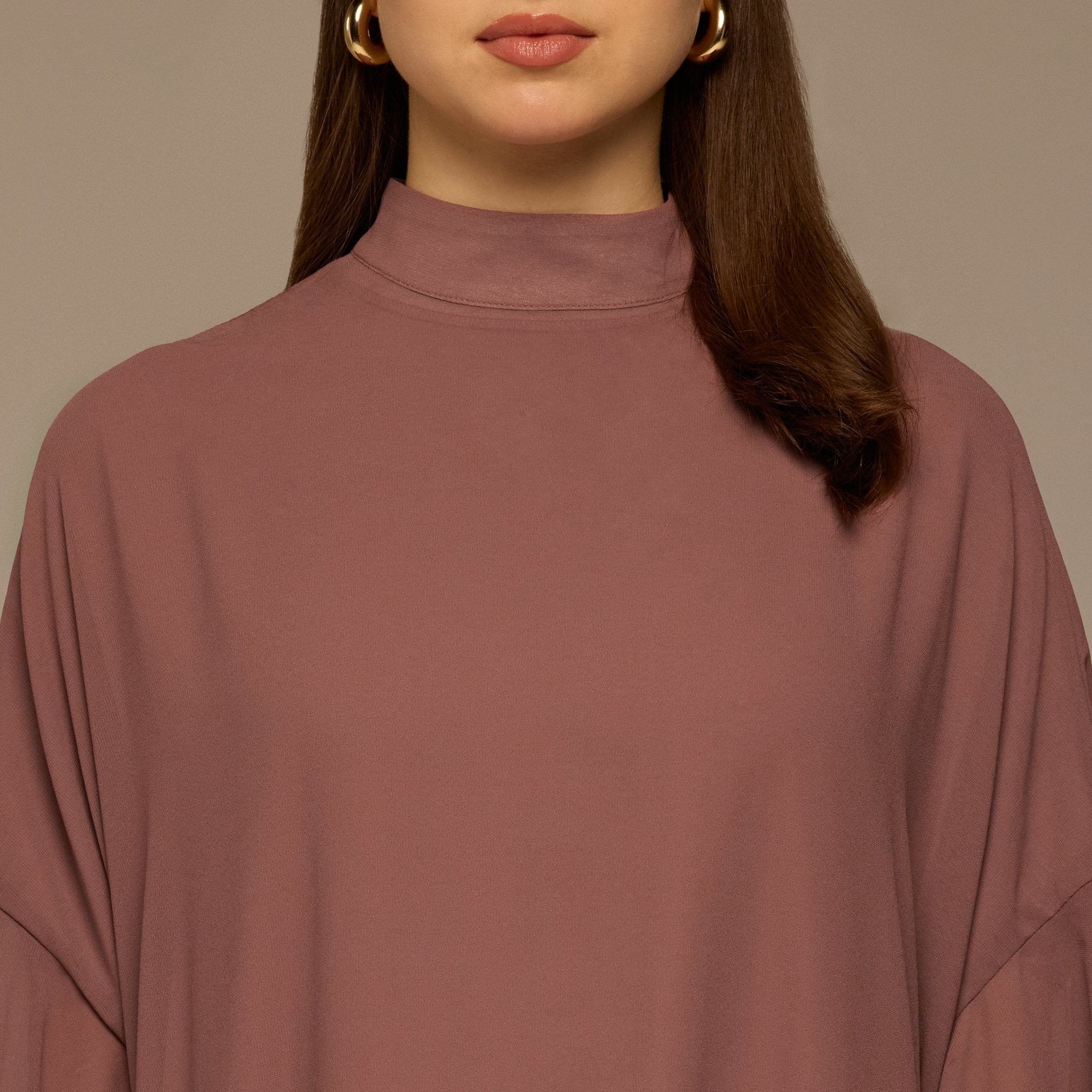 Dusty Pink Layered Cape Kaftan - shopaleena