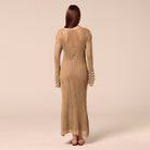 Embellished Bell Sleeve Crochet Dress - shopaleena
