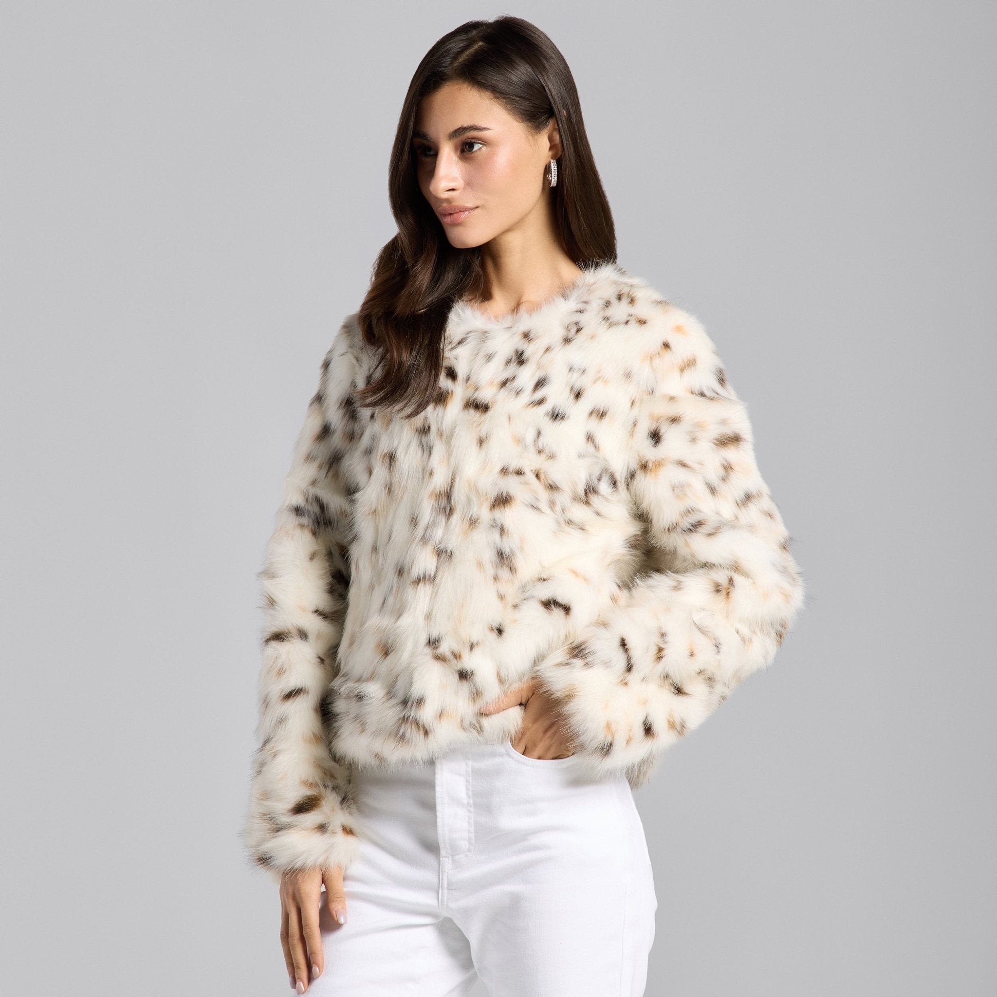 Faux Bobcat Fur Jacket - shopaleena