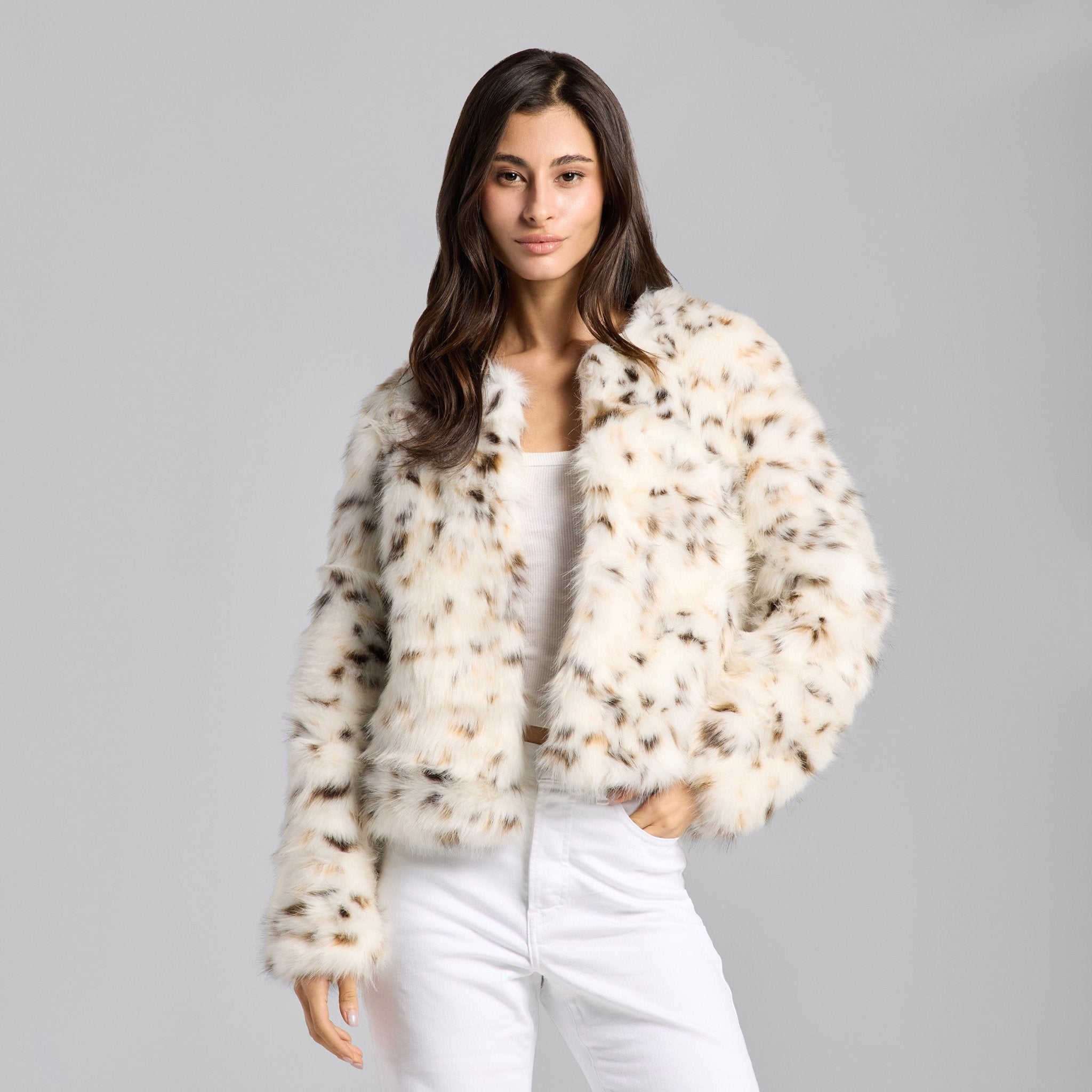 Faux Bobcat Fur Jacket - shopaleena