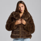Faux Sable Fur Jacket - shopaleena