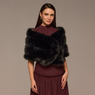Faux Sable Fur Shawl - shopaleena
