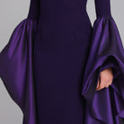 Fitted Gown With Extra Long Sleeves - shopaleena