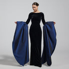 Fitted Gown With Extra Long Sleeves - shopaleena