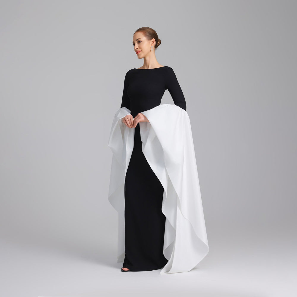 Fitted Gown With Extra Long Sleeves shopaleena Fitted Gown With Extra Long Sleeves shopaleena