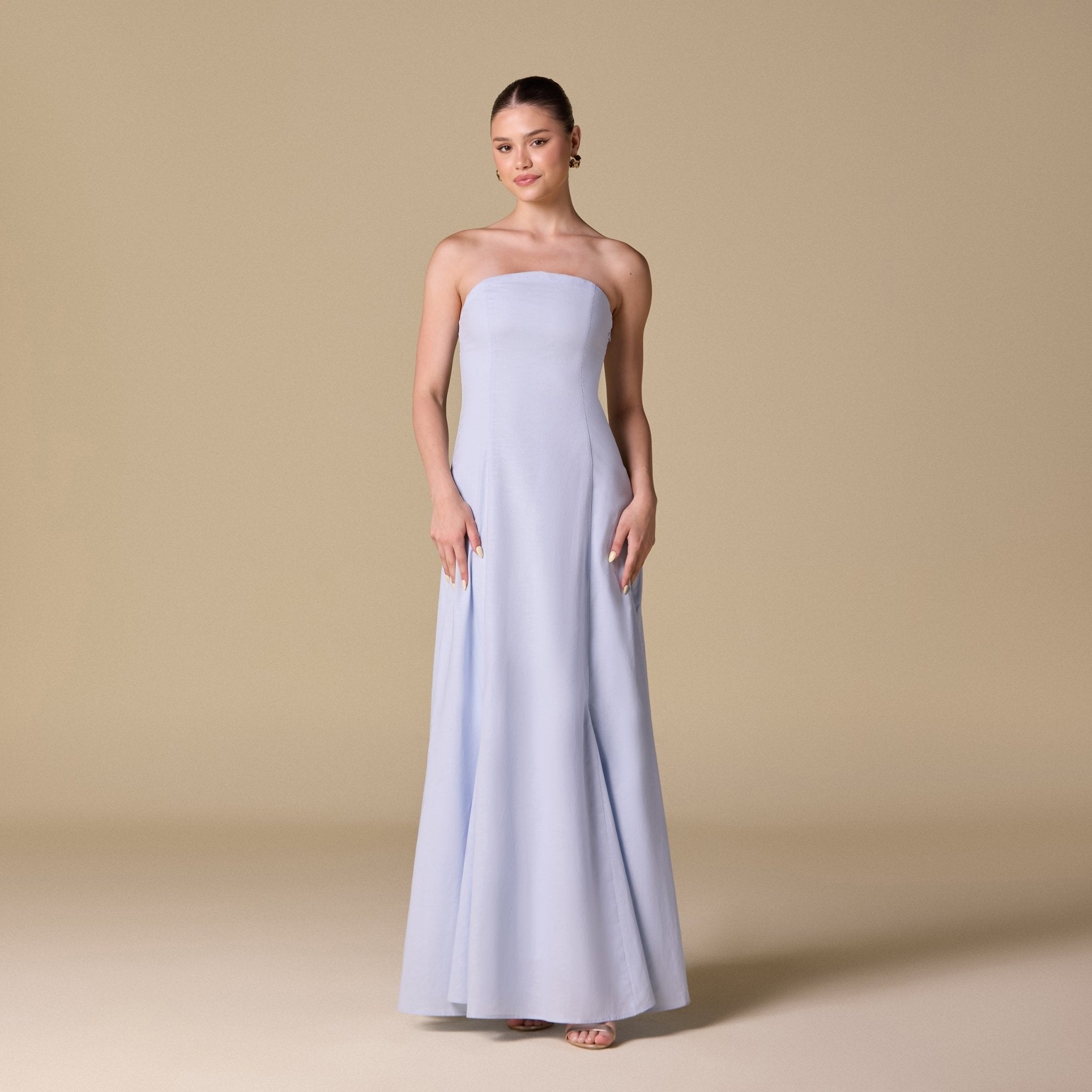 Flared A - Line Dress with Gifted Gathered Off - Shoulder Top - shopaleena