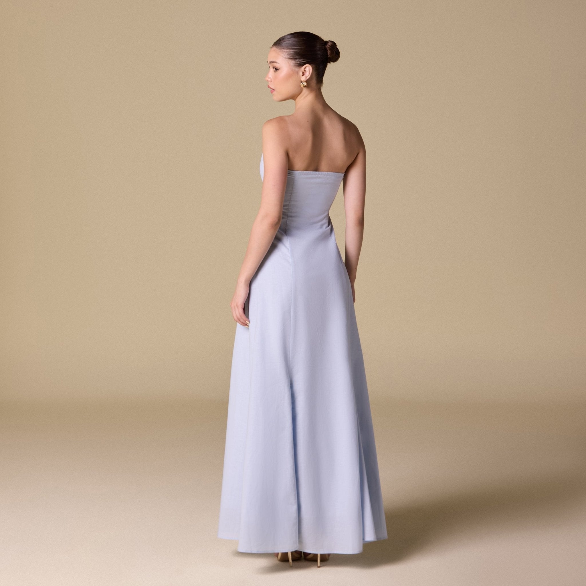 Flared A - Line Dress with Gifted Gathered Off - Shoulder Top - shopaleena