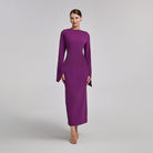 Flared Long Sleeve Maxi Dress - shopaleena