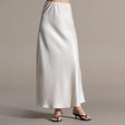 Flared Satin Maxi Skirt - shopaleena