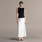 Flared Satin Maxi Skirt - shopaleena