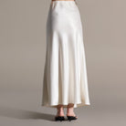 Flared Satin Maxi Skirt - shopaleena