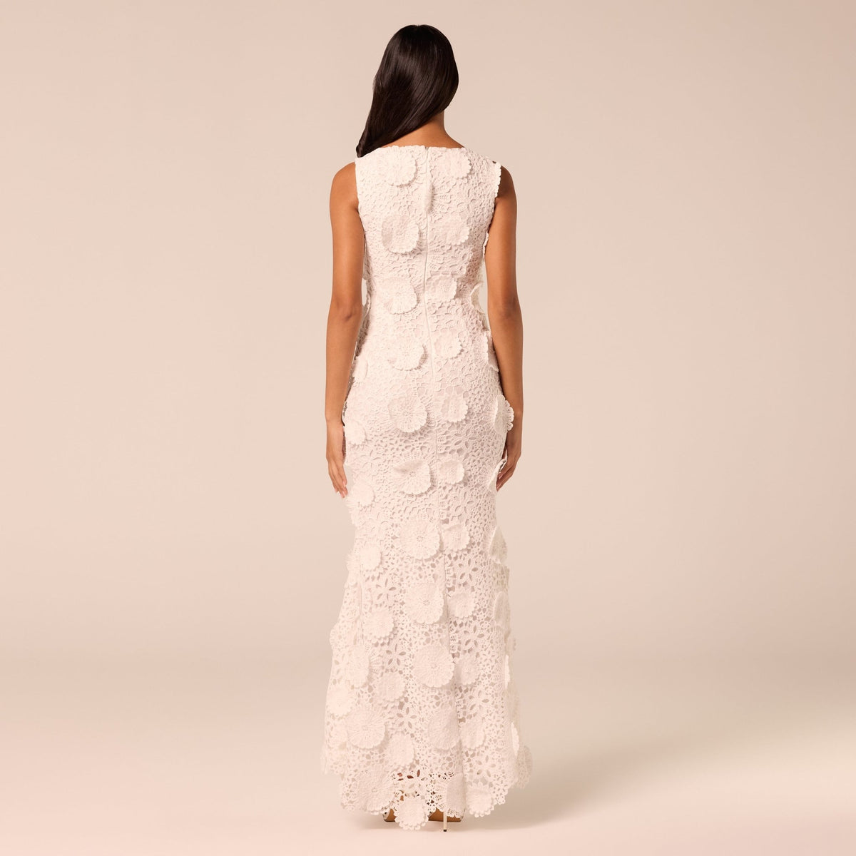 Floral Applique Lace Maxi Dress - shopaleena
