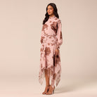 Floral Asymmetric Chiffon Skirt - shopaleena