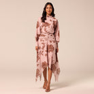 Floral Asymmetric Chiffon Skirt - shopaleena