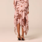Floral Asymmetric Chiffon Skirt - shopaleena