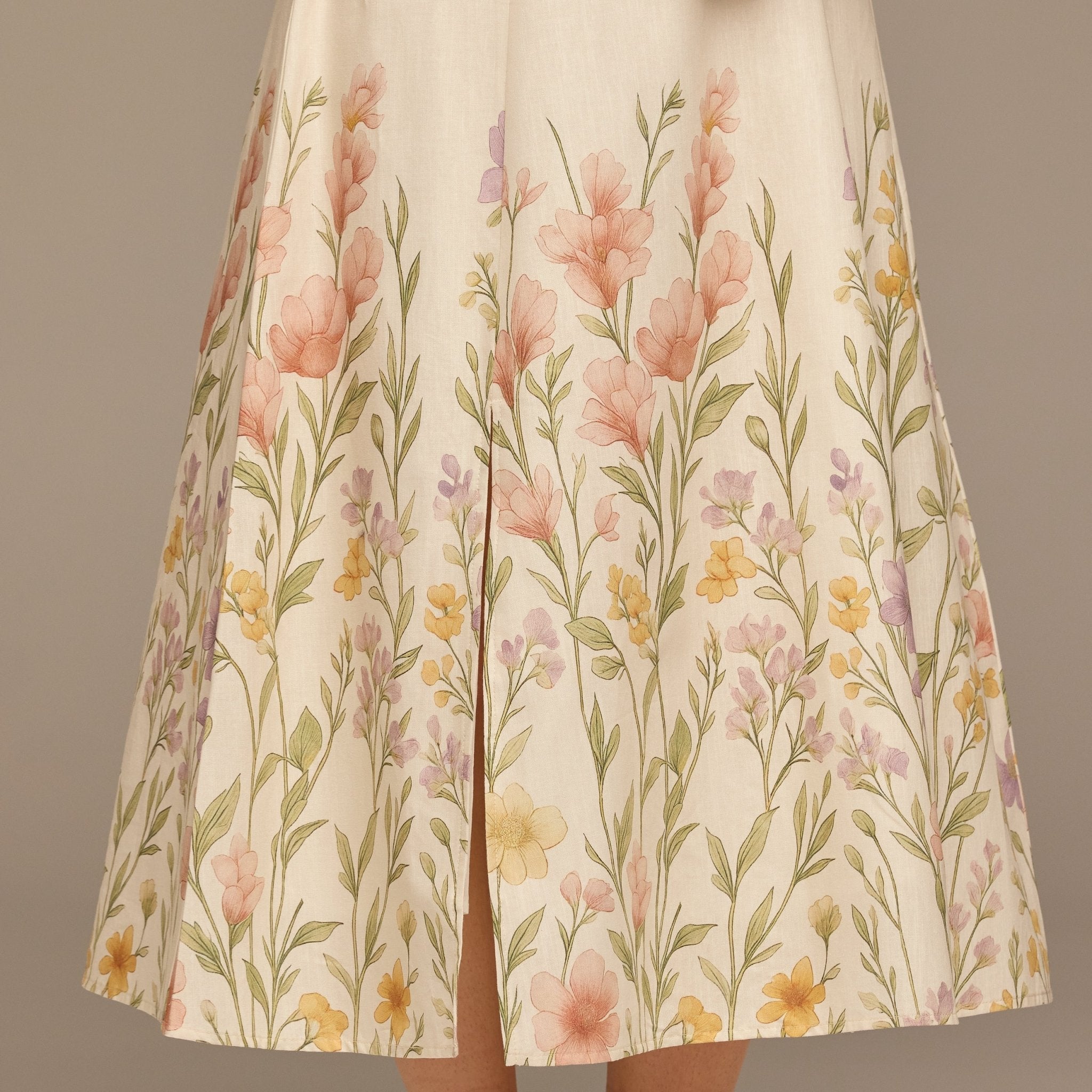 Floral Print Cotton Midi Dress - shopaleena