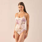 Floral Print One Piece Swimsuit - shopaleena