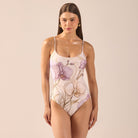 Floral Print One Piece Swimsuit - shopaleena