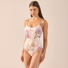 Floral Print One Piece Swimsuit - shopaleena