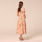 Floral Puff Sleeve Midi Dress - shopaleena