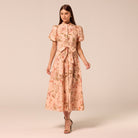 Floral Puff Sleeve Midi Dress - shopaleena
